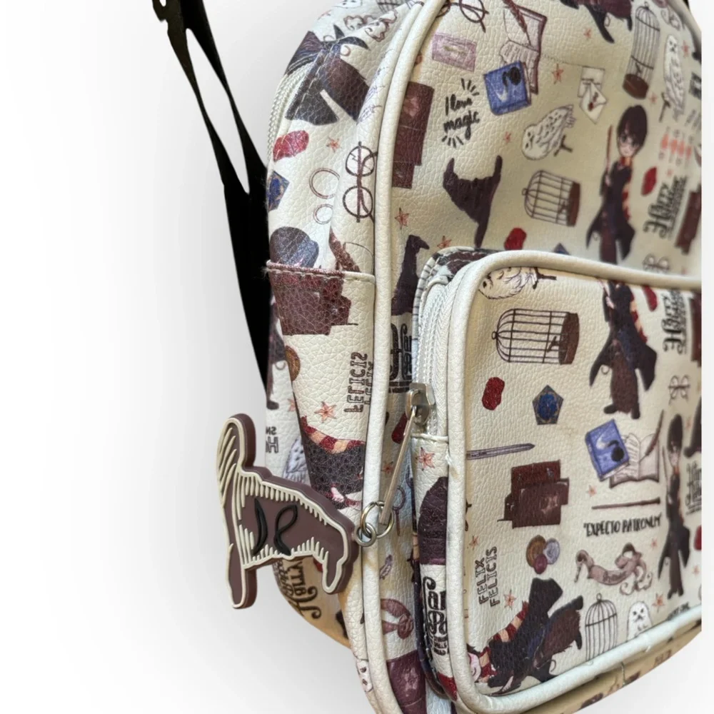Harry Potter All Over Hogwarts Print Mini Backpack Wizarding World Backpack
